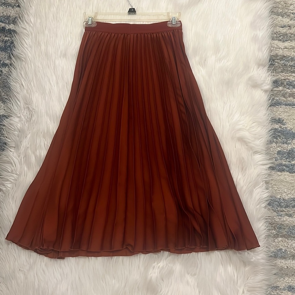 Burnt Orange Midi Skirt
